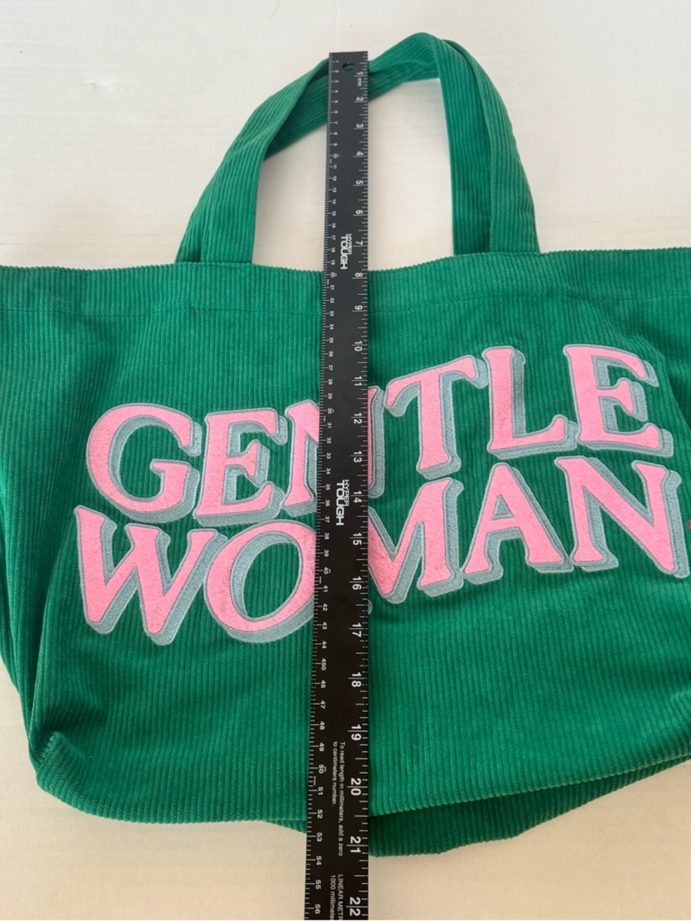 Gentle Women Tote Green Pink Corduroy Feminine Travel Colorful - Picture 10 of 11